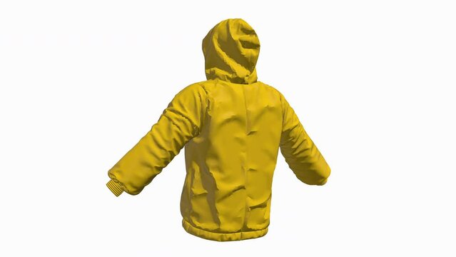 3d hoodie Rotation animation on white background. 4K