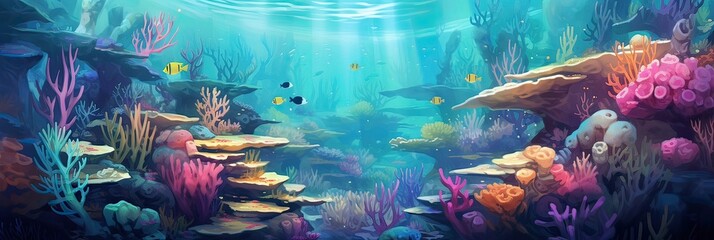Explore the vibrant diversity of marine life. Underwater scene, colorful coral reefs, glimpse, aquatic magnificence, explore, vibrant diversity, marine life. Generated by AI.