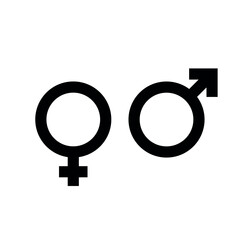 Gender symbol. Female and male icon. Man and woman sign. Vector EPS 10. Black Isolated on white background