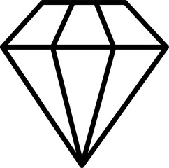 Diamond line icon, gemstone symbol, logo illustration. Replaceable vector design.