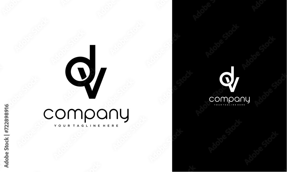 Fototapete DV initial logo concept monogram,logo template designed to make your logo process easy and approachable. All colors and text can be modified