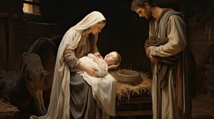 Bethlehem, Mary, Joseph, shelter, historic tale, hope, joy, holiday season, nativity. Generated by AI.