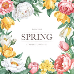 Vector watercolor spring banner