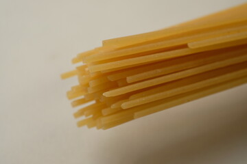 close-up of gluten-free spaghetti. Gluten-free spaghetti, made from whole wheat flour. This spaghetti does not cause allergic reactions.