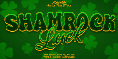 Shamrock Luck Text Effect Editable Alphabet Green Win Luckiness Money