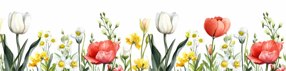Vector watercolor spring banner
