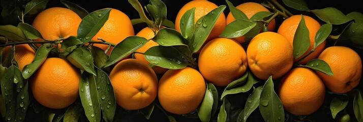 These citrus delights are a treat for both the eyes and the taste buds. Tangerines, vivid pop, visually captivating, flavorful, citrus delights, black canvas. Generated by AI.