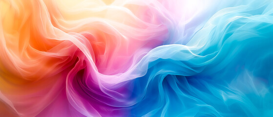 Fototapeta premium Abstract colourful background with a dreamy look and vibrant, wavy shapes.