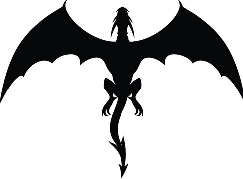 recommend clip art: Flying Dragon Vector illustration. Dragon fantasy Wings Silhouette, Tattoo, t shirt design, Cricut Cutting File.