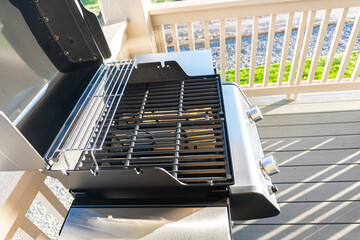 Brand New Two-Burner Grill Stationed on Balcony