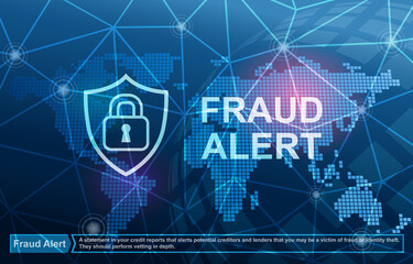 Fraud Alert Credit Report Warning Background