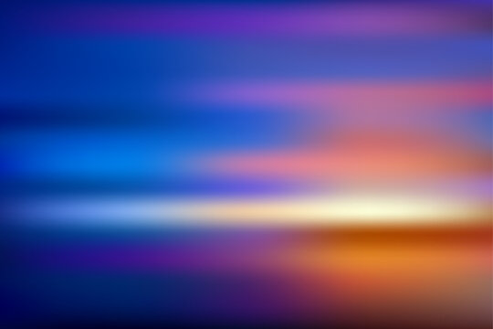 Abstract blur colorful background. Beautiful sunset. Orange and blue mesh gradient. Color power. Image for you presentation. Vector design wallpaper