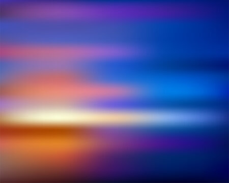Abstract blur colorful background. Beautiful sunset. Orange and blue mesh gradient. Color power. Image for you presentation. Vector design wallpaper