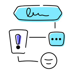 Trendy doodle icon of a flowchart 
