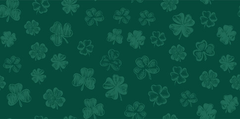 Sketch set clover. St. Patrick's Day. Hand drawn illustration. - obrazy, fototapety, plakaty