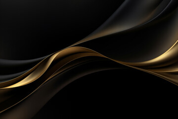 Black background with soft texture decorated with Shiny golden lines. black gold luxury background	