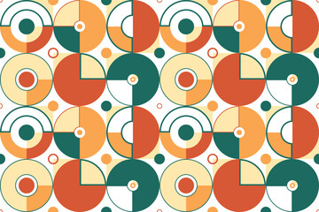 Seamless vector abstract background, geometric seamless pattern, tiling endless wallpaper with geometrical shapes structure in ethnic colors.