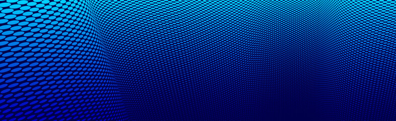 Blue lines in 3D perspective vector abstract background, dynamic linear minimal design, wave lied pattern in dimensional and movement.