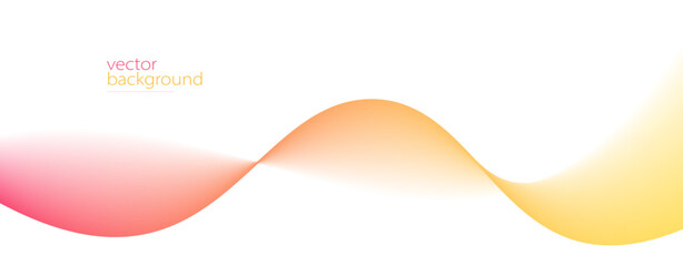 Curve shape flow vector abstract background in red and yellow gradient, motion art,