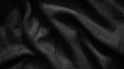 black fabric, matte black abstract vintage background for design. Fabric cloth canvas texture. Color gradient, ombre. Rough, grain. Matte, shimmer	
