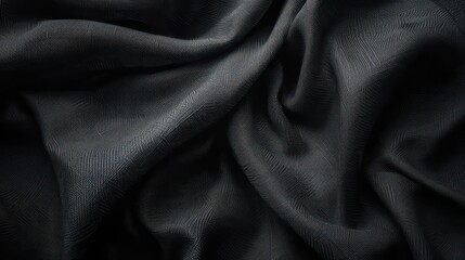 black fabric, matte black abstract vintage background for design. Fabric cloth canvas texture. Color gradient, ombre. Rough, grain. Matte, shimmer	
