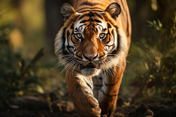 Obraz premium wild Bengal tiger in the nature generative ai