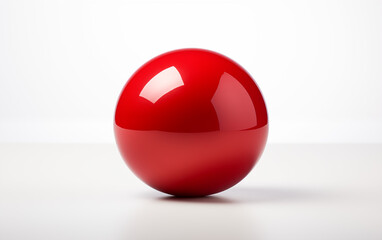 3d render white background object red steel ball white pen wood