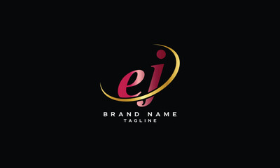 EJ, JE, Abstract initial monogram letter alphabet logo design