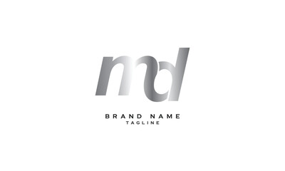 MD, DM, Abstract initial monogram letter alphabet logo design