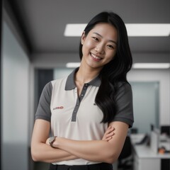 Confident Female Professional Smiling in Modern Office