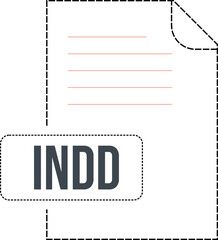 INDD  file format icon dashed outline