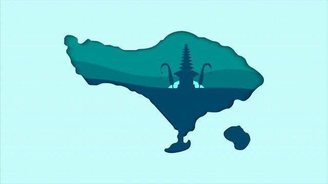 Nyepi Illustration With Bali Map Animated