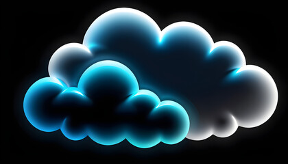 cloud computing concept on black background. With black copy space