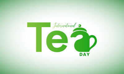 International Tea day. World Tea day design for social media post. 3D Illustration