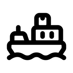 Cargo Ship Line Icon