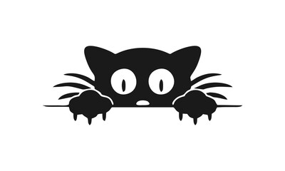 black cat logo icon vector 
