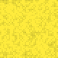 Abstract seamless geometric pattern. Mosaic background of black squares. Evenly spaced small shapes of different color. Vector illustration on yellow background
