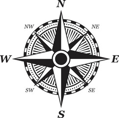compass black and white icon