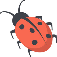 illustration of a ladybug cartoon in flat style