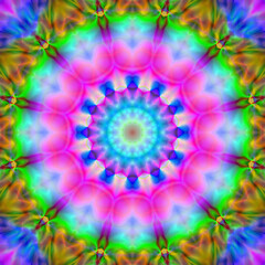 Modern floral ornament. Creative mandala. Color Raster illustration. For Wallpaper, print, fashion. Carpet designs patterns Persian relief