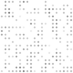 Abstract seamless geometric pattern. Mosaic background of black circles. Evenly spaced  shapes of different color. Vector illustration on white background