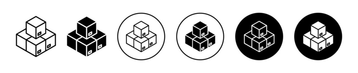 Boxes vector icon set collection. Boxes Outline flat Icon.