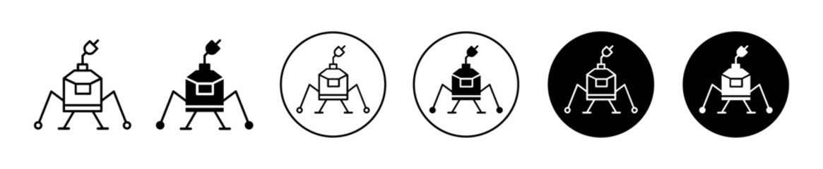 Lander vector icon set collection. Lander Outline flat Icon.