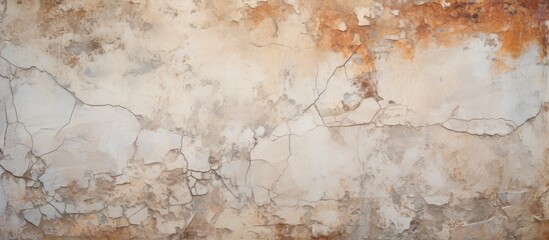 Imperfect gypsum plaster surface Old cracked wall Grunge wall texture for design Old paint texture is chipping and cracked fall destruction. Creative Banner. Copyspace image