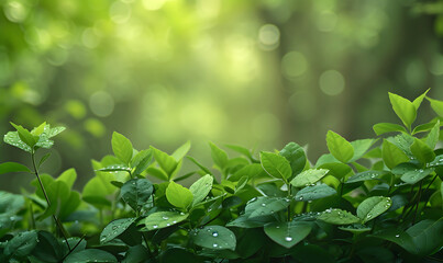 Fototapeta na wymiar Fresh growth on the natural beauty of green plants, Generative AI