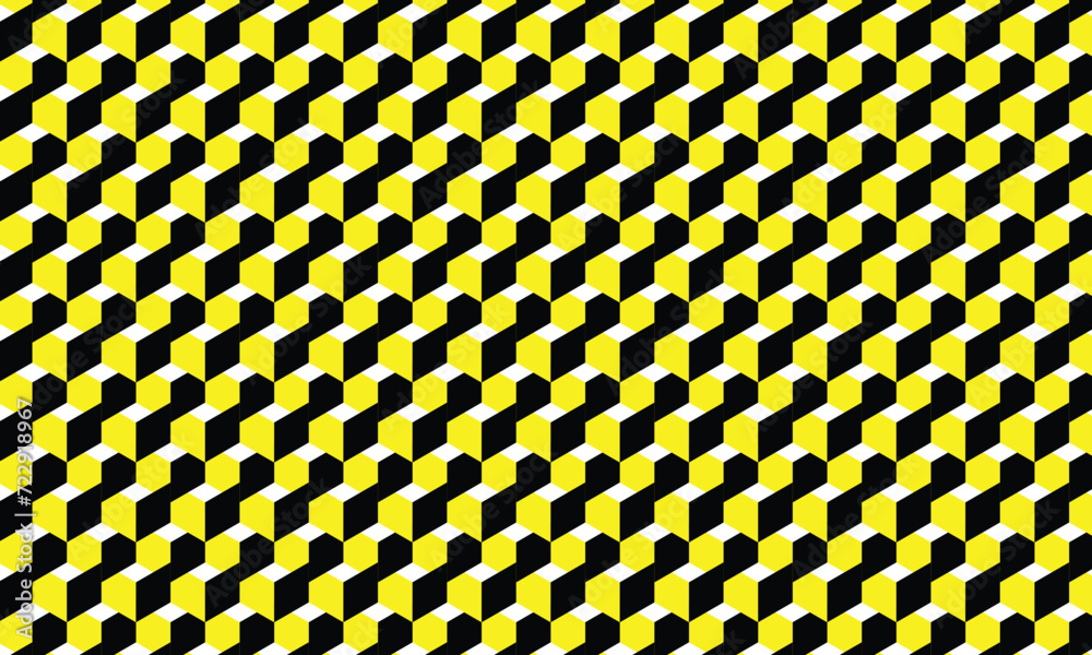 Poster abstract repeatable seamless yellow black rhombus pattern.