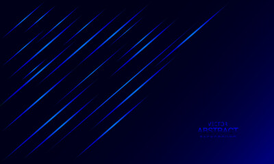 Abstract shiny rays effect. Futuristic technology light lines vector concept. Modern simple design of blue light element on black background.