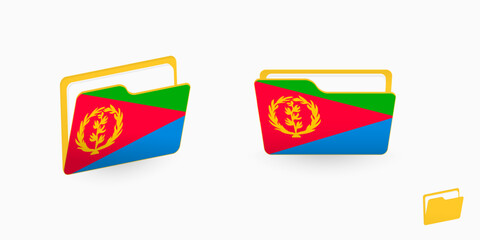 Eritrea flag on two type of folder icon.