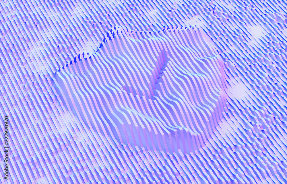 Poster 3d rendering of abstract safety shield with check mark icon on purple background. security technology concept.