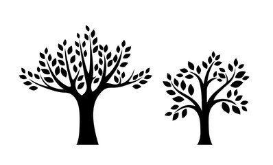 Cute tree, black tree of life icon, tree logo